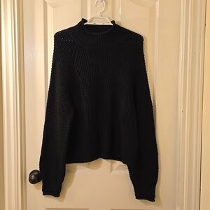 Black American Eagle High Neck Sweater | Super Soft | SZ Medium